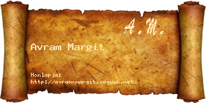 Avram Margit névjegykártya